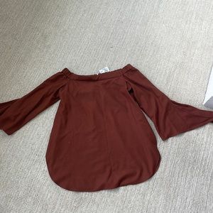 Burnt Paprika Tibi Off the Shoulder Blouse